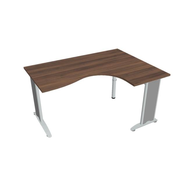 Work desk Flex, ergo, left, 160x75.5x120 (80x60) cm, walnut/metal
