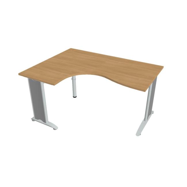 Work desk Flex, ergo, right, 160x75.5x120 (60x80) cm, oak/metal