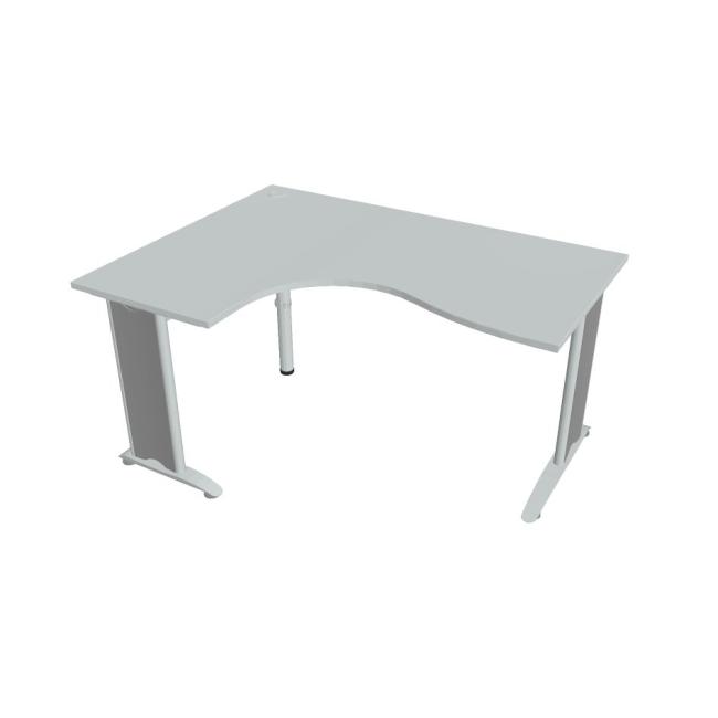 Flex desk, ergo, right, 160x75.5x120 (60x80) cm, gray/metal