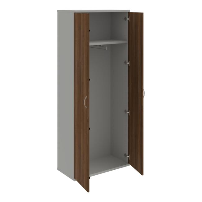 Wardrobe shelf cabinet Strong, 80x192x40 cm, walnut/grey