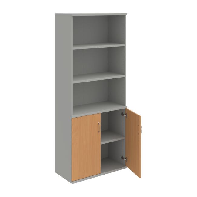 Strong bookcase, 80x192x40 cm, beech/grey