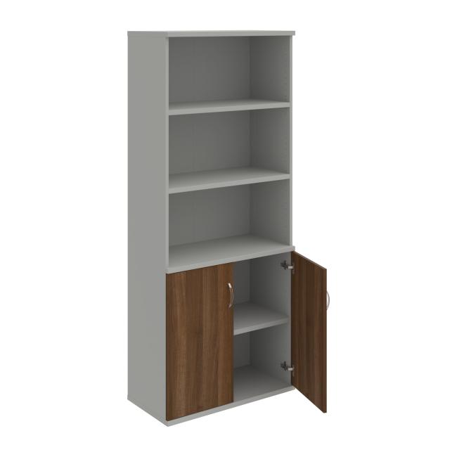 Strong shelf cabinet, 80x192x40 cm, walnut/grey