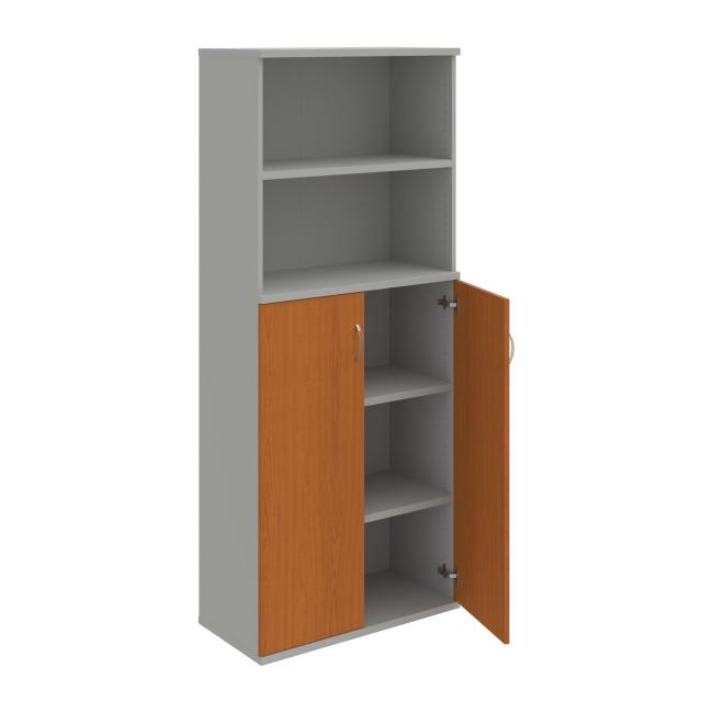 Strong shelf cabinet, 80x192x40 cm, cherry/grey