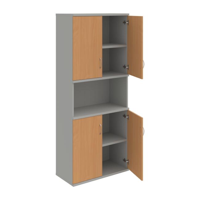 Strong bookcase, 80x192x40 cm, beech/grey