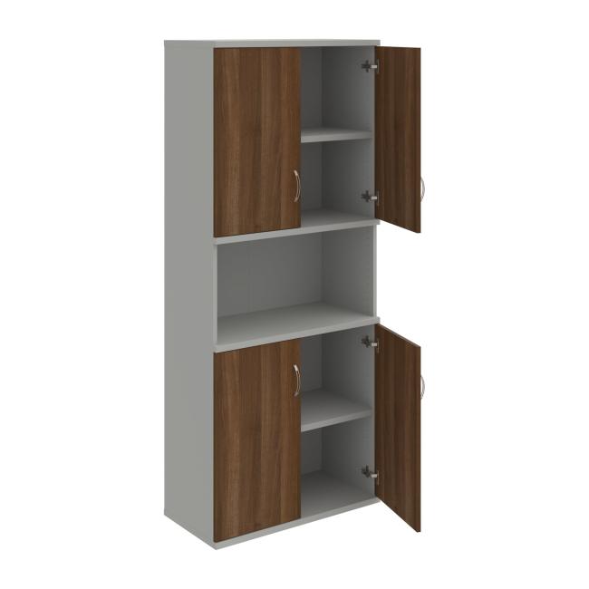 Strong shelf cabinet, 80x192x40 cm, walnut/grey