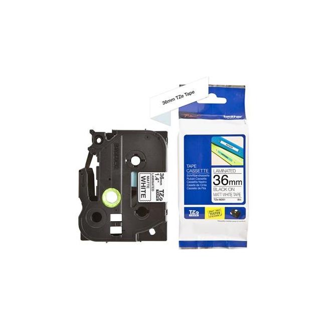 Popisovacia páska Brother TZE 261 36mm matná biela/čierne písmo