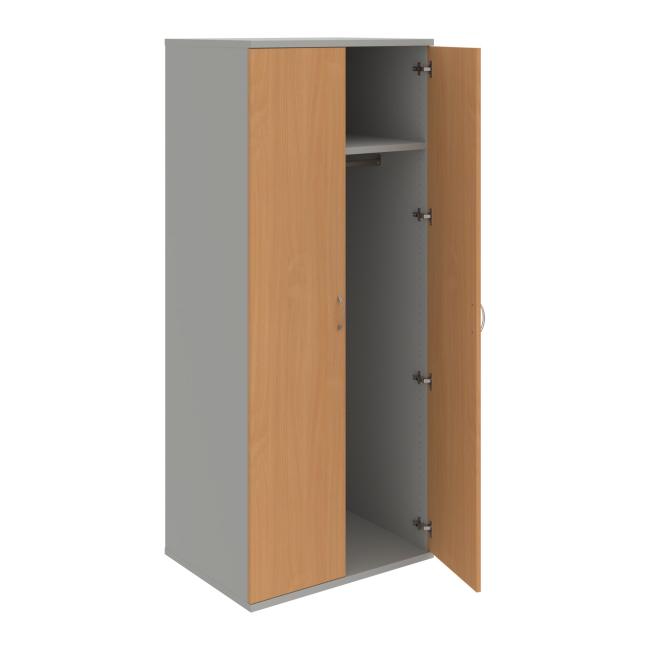 Wardrobe shelf cabinet Strong, 80x192x60 cm, beech/grey