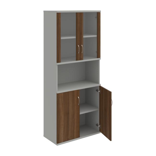 Strong shelf cabinet, 80x192x40 cm, walnut/grey