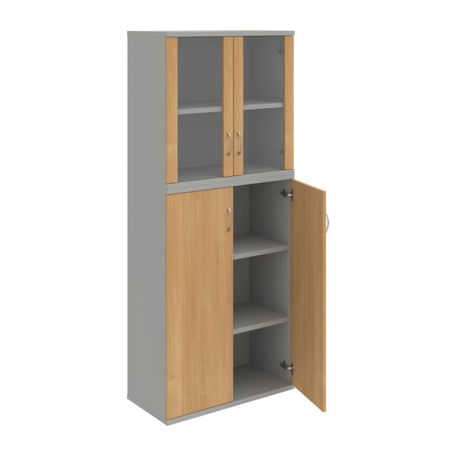 Strong shelf cabinet, 80x192x40 cm, oak/grey