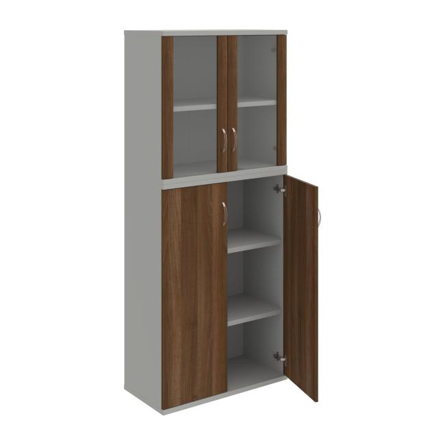 Strong shelf cabinet, 80x192x40 cm, walnut/grey