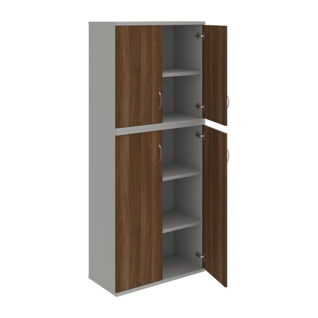 Strong shelf cabinet, 80x192x40 cm, walnut/grey