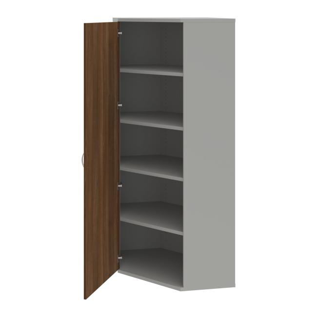 Shelf cabinet L Strong, 80x192x40 cm, walnut/grey