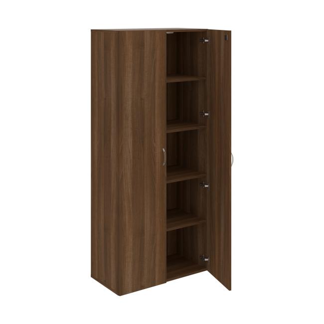 Drive shelf cabinet, lock, 80x185x42 cm, walnut/walnut