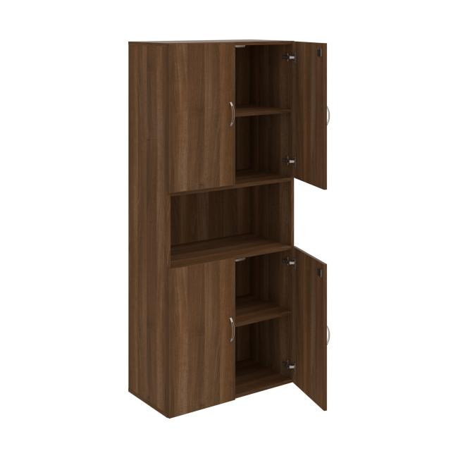 Drive shelf cabinet, lock, 80x185x42 cm, walnut/walnut