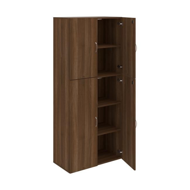 Drive shelf cabinet, lock, 80x185x42 cm, walnut/walnut