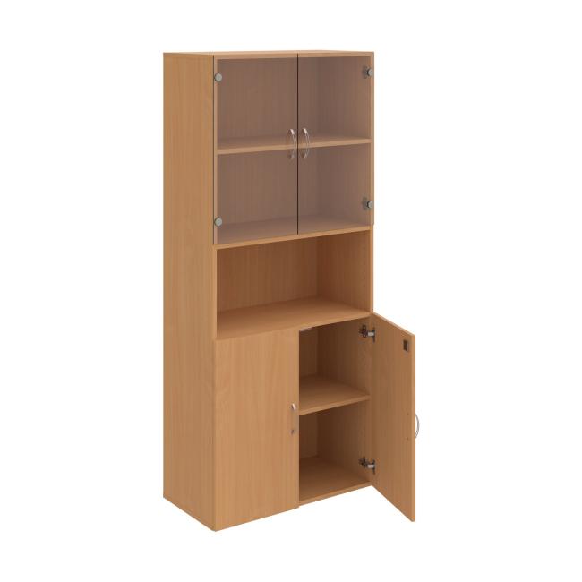 Drive shelf cabinet, lock, 80x185x42 cm, beech/beech