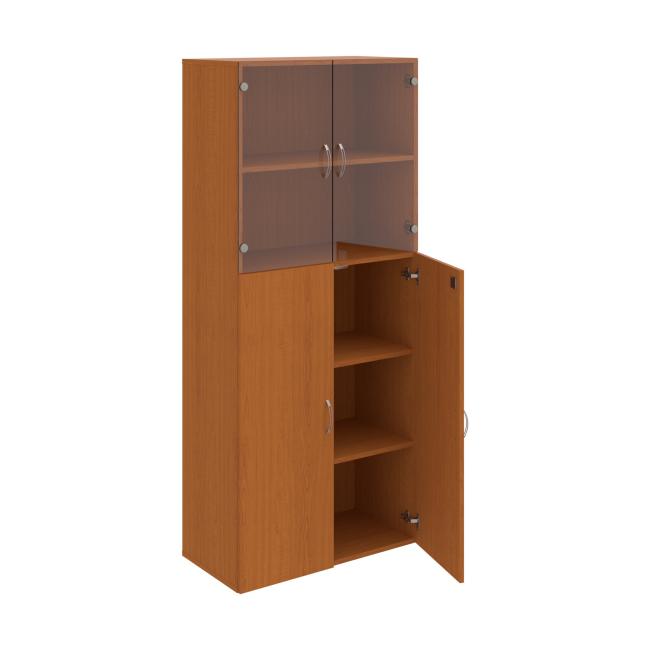 Drive shelf cabinet, lock, 80x185x42 cm, cherry/cherry