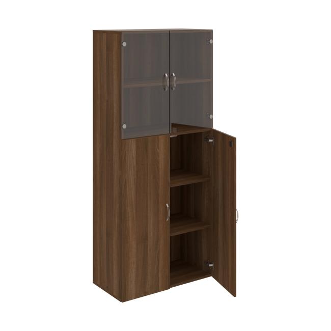 Drive shelf cabinet, lock, 80x185x42 cm, walnut/walnut