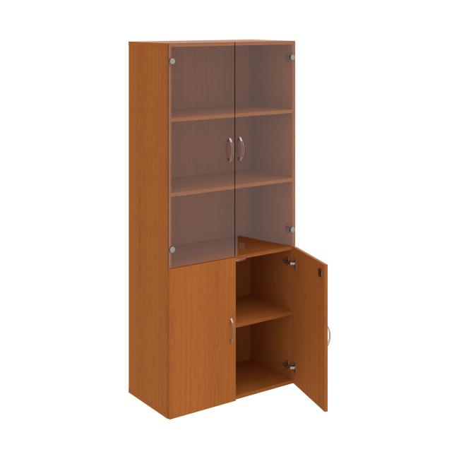 Drive shelf cabinet, lock, 80x185x42 cm, cherry/cherry