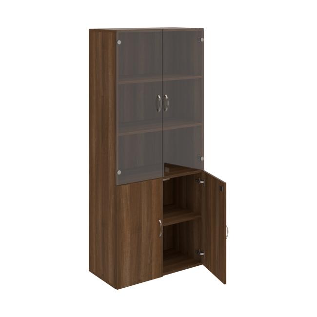 Drive shelf cabinet, lock, 80x185x42 cm, walnut/walnut