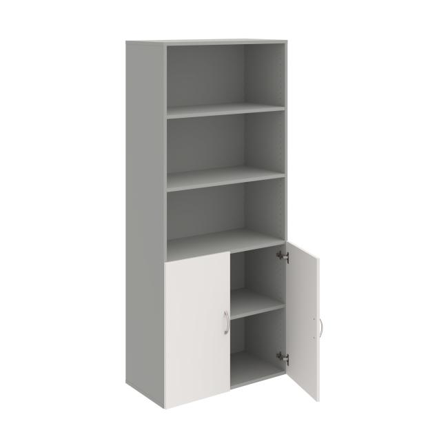 Drive shelf cabinet, 80x185x42 cm, white/grey