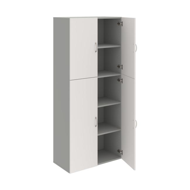 Drive shelf cabinet, 80x185x42 cm, white/grey