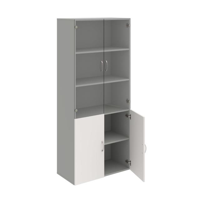 Drive shelf cabinet, 80x185x42 cm, white/grey