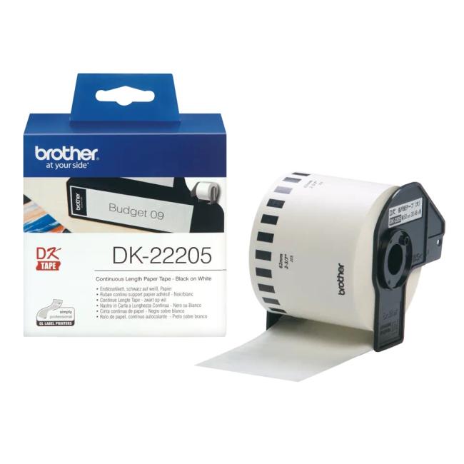[BR222050] Brother wide tape 62 mm x 30.48 m white