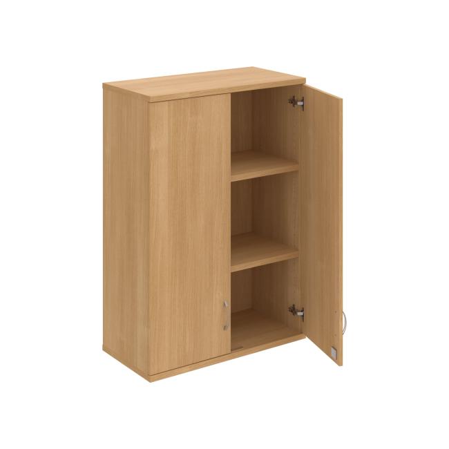 Strong shelf cabinet, lock, upper, 80x115.2x40 cm, oak/oak