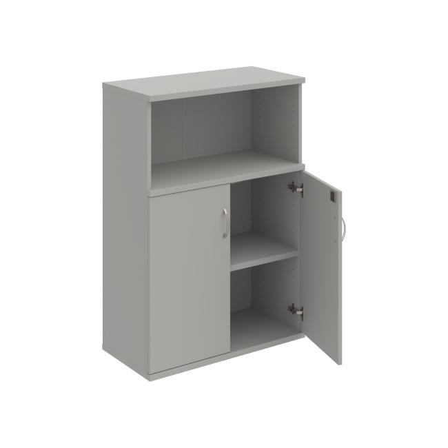 Strong shelf cabinet, lock, 80x115.2x40 cm, gray/grey