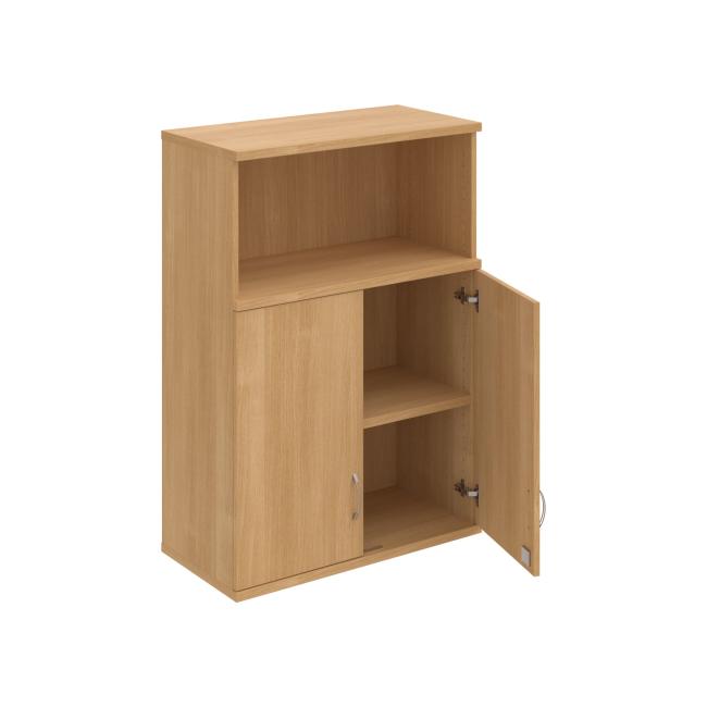 Strong shelf cabinet, lock, upper, 80x115.2x40 cm, oak/oak