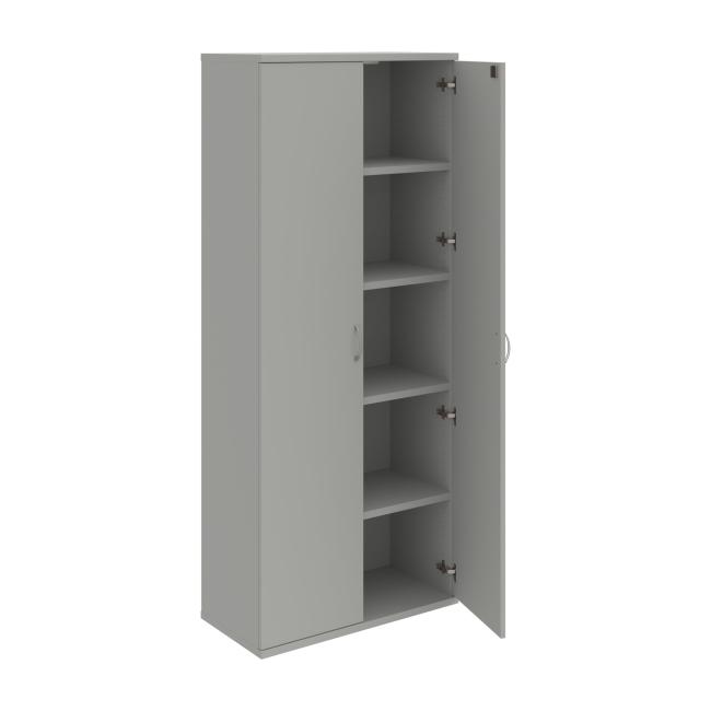 Strong shelf cabinet, lock, 80x192x40 cm, gray/grey