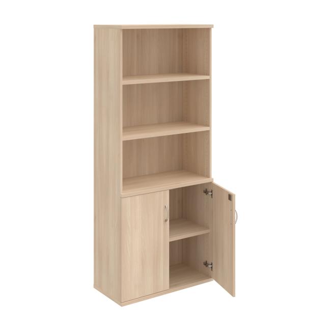 Pevná policová skrinka, zámok, 80x192x40 cm, achát/agát