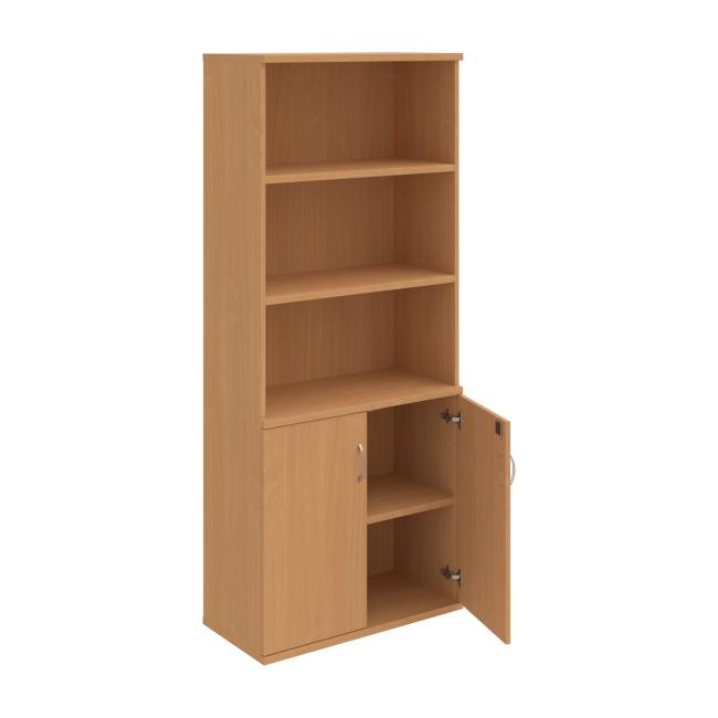 Strong shelf cabinet, lock, 80x192x40 cm, beech/beech