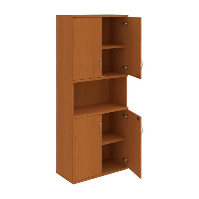 [ON803355] Strong shelf cabinet, lock, 80x192x40 cm, cherry/cherry