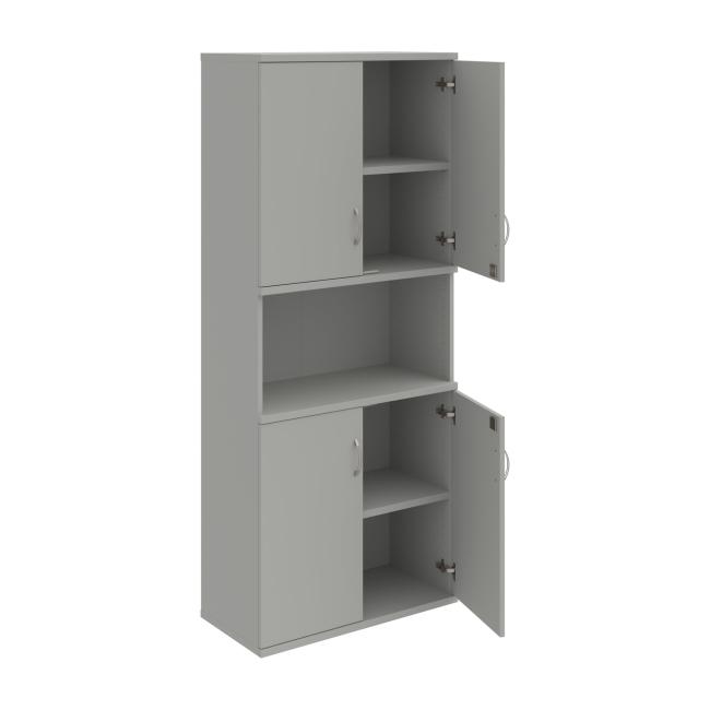 Strong shelf cabinet, lock, 80x192x40 cm, gray/grey