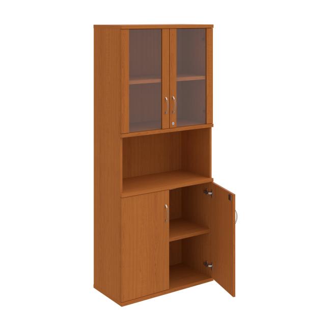 Pevná policová skrinka, zámok, 80x192x40 cm, čerešňa/čerešňa