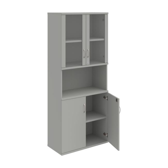 Strong shelf cabinet, lock, 80x192x40 cm, gray/grey