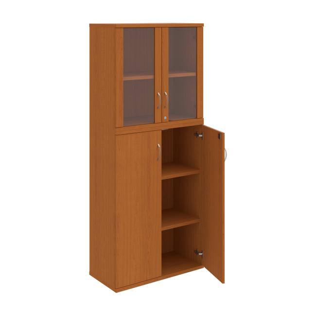Strong shelf cabinet, lock, 80x192x40 cm, cherry/cherry