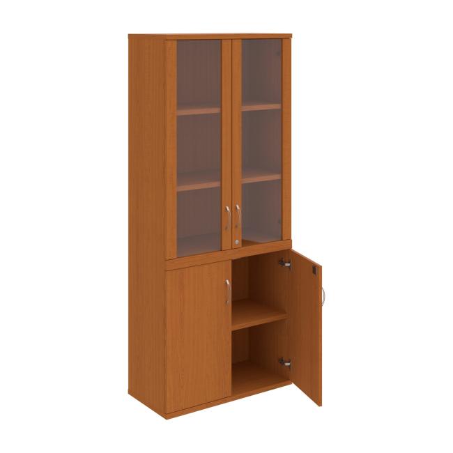 Strong shelf cabinet, lock, 80x192x40 cm, cherry/cherry