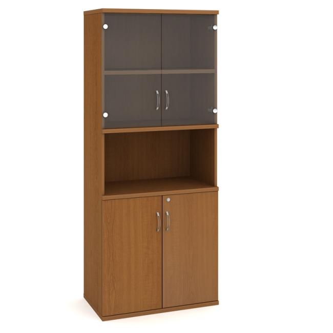 [ON803855] Strong shelf cabinet, lock, 80x192x40 cm, cherry/cherry