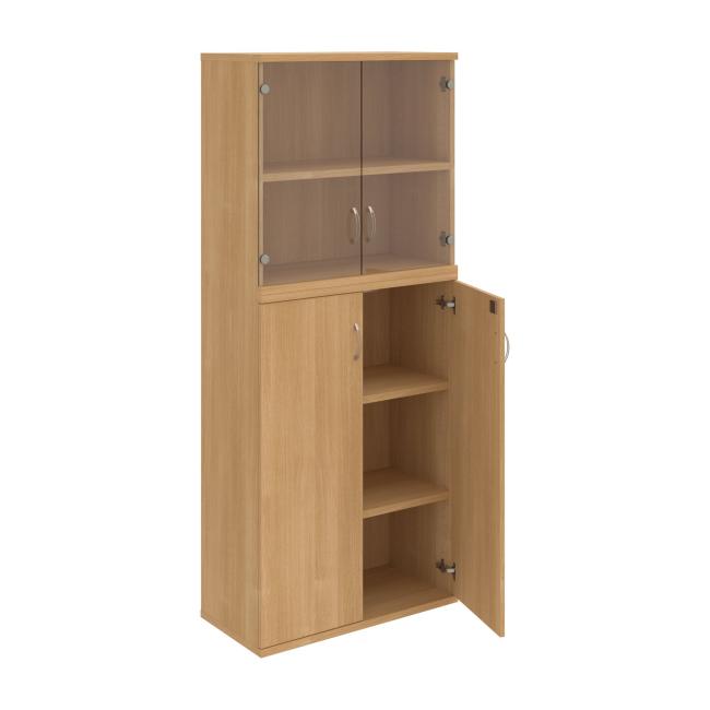 Strong shelf cabinet, lock, 80x192x40 cm, oak/oak