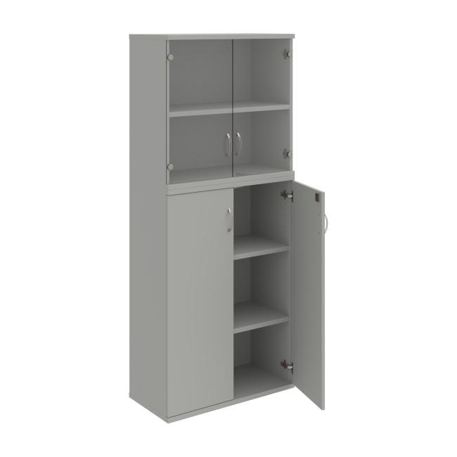 Strong shelf cabinet, lock, 80x192x40 cm, gray/grey