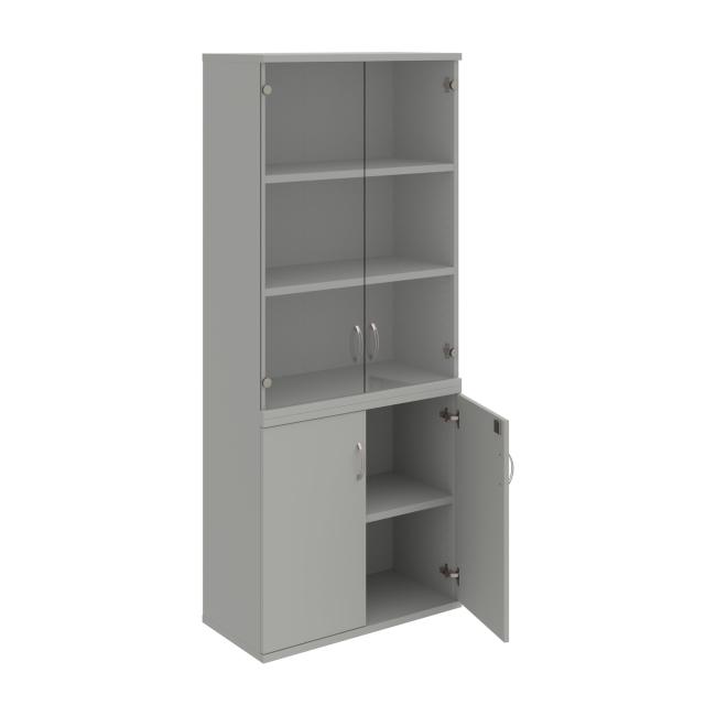 Strong shelf cabinet, lock, 80x192x40 cm, gray/grey