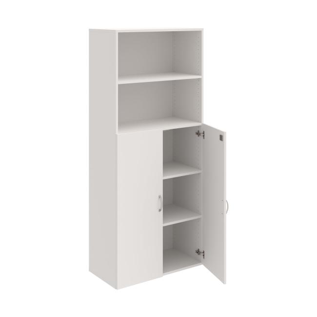 Drive shelf cabinet, lock, 80x185x42 cm, white/white