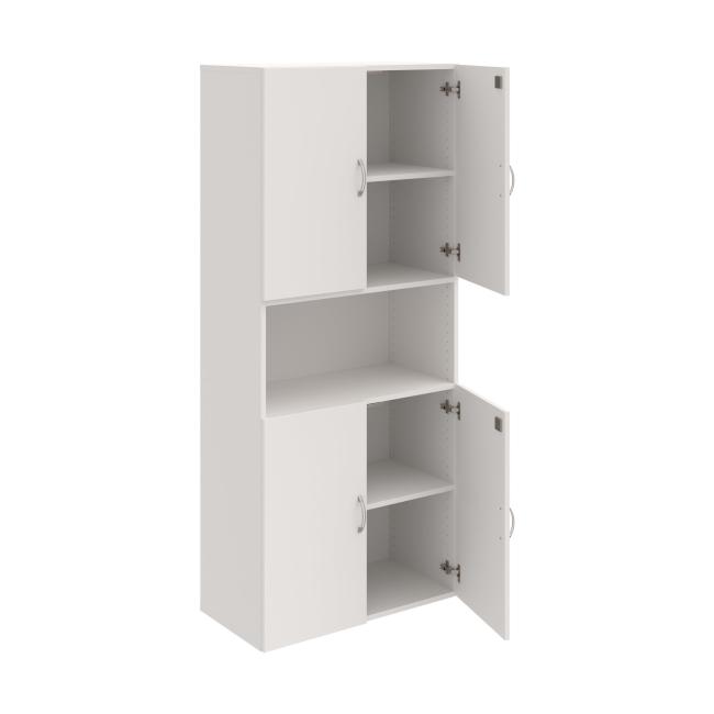 Drive shelf cabinet, lock, 80x185x42 cm, white/white