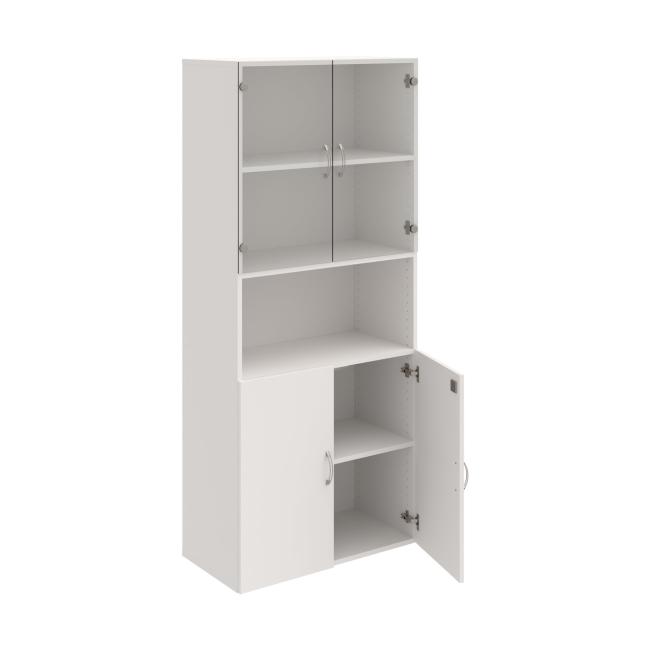 [ON806699] Policová skriňa Drive, zámok, 80x185x42 cm, biela/biela