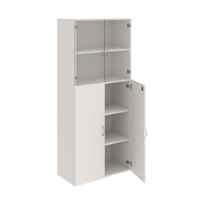 Drive shelf cabinet, lock, 80x185x42 cm, white/white