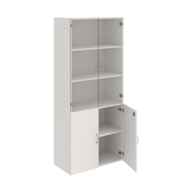 Drive shelf cabinet, lock, 80x185x42 cm, white/white