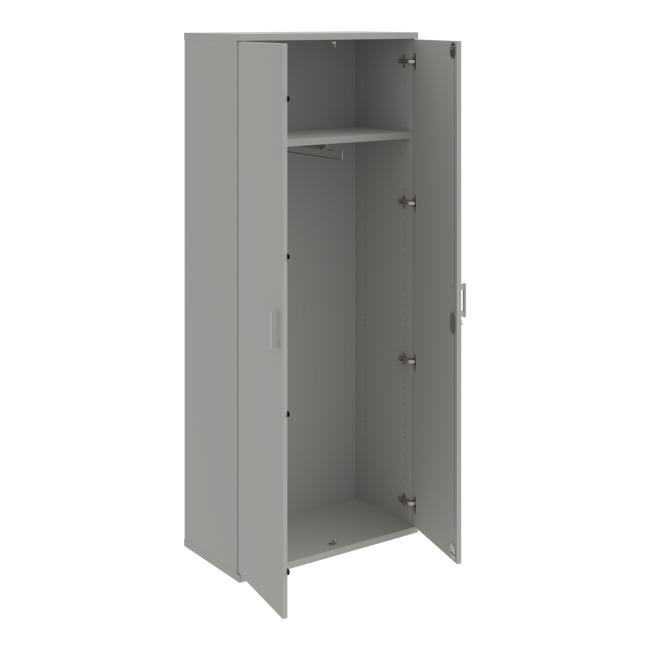 Strong wardrobe, lock, 80x192x40 cm, grey/grey